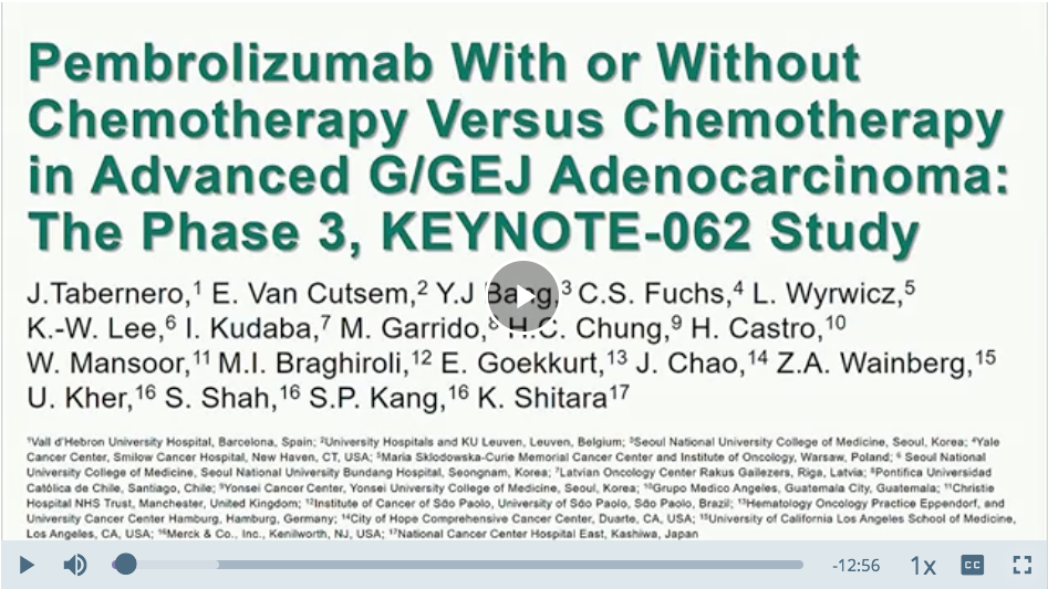 Keynote 062 Pembrolizumab Combination Fails To Improve Survival In Gastric Gej Cancer Medical Conferences